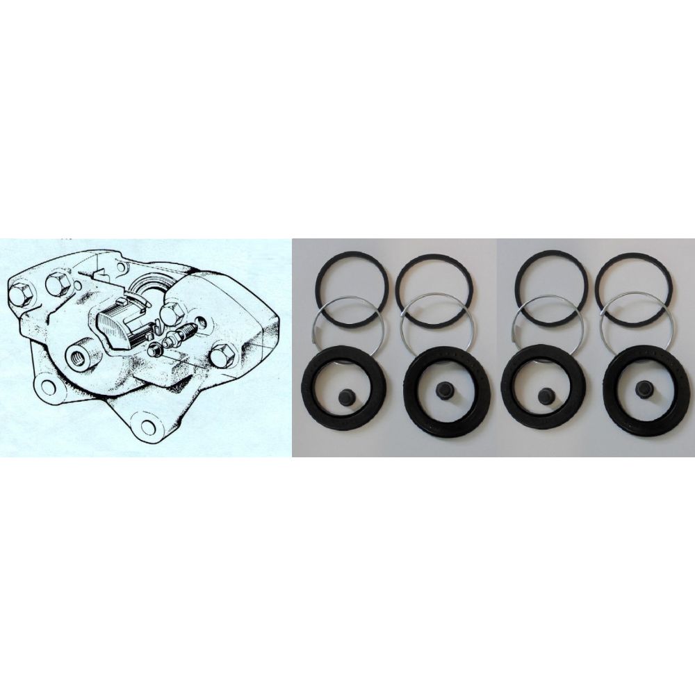 FRONT BRAKE CALIPER REPAIR SEALS KITS x2 (Peugeot 204) (** From Aug 66- 76 **)